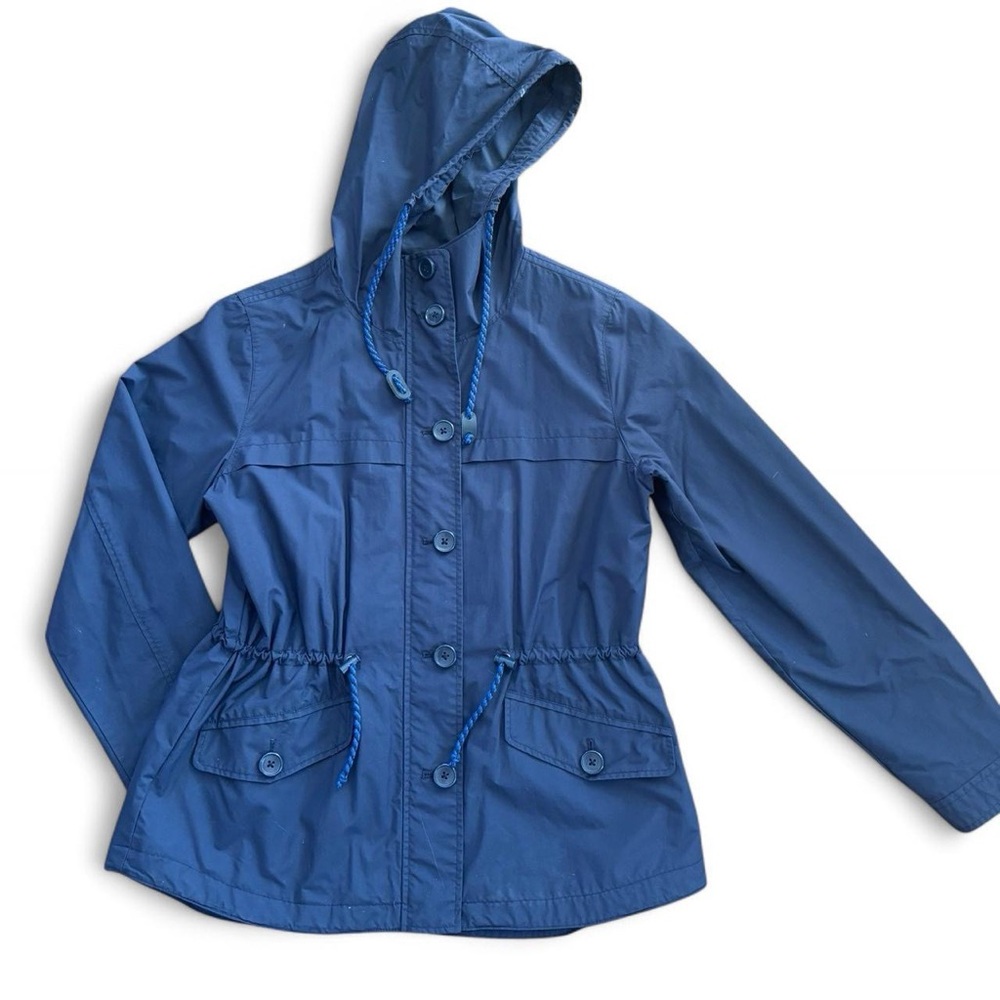 Small J.Crew Navy Blue Lightweight Hooded Women's Jacket